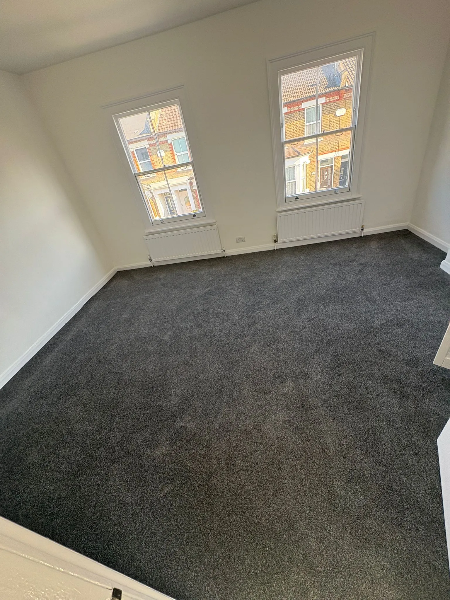 Finished carpeted room