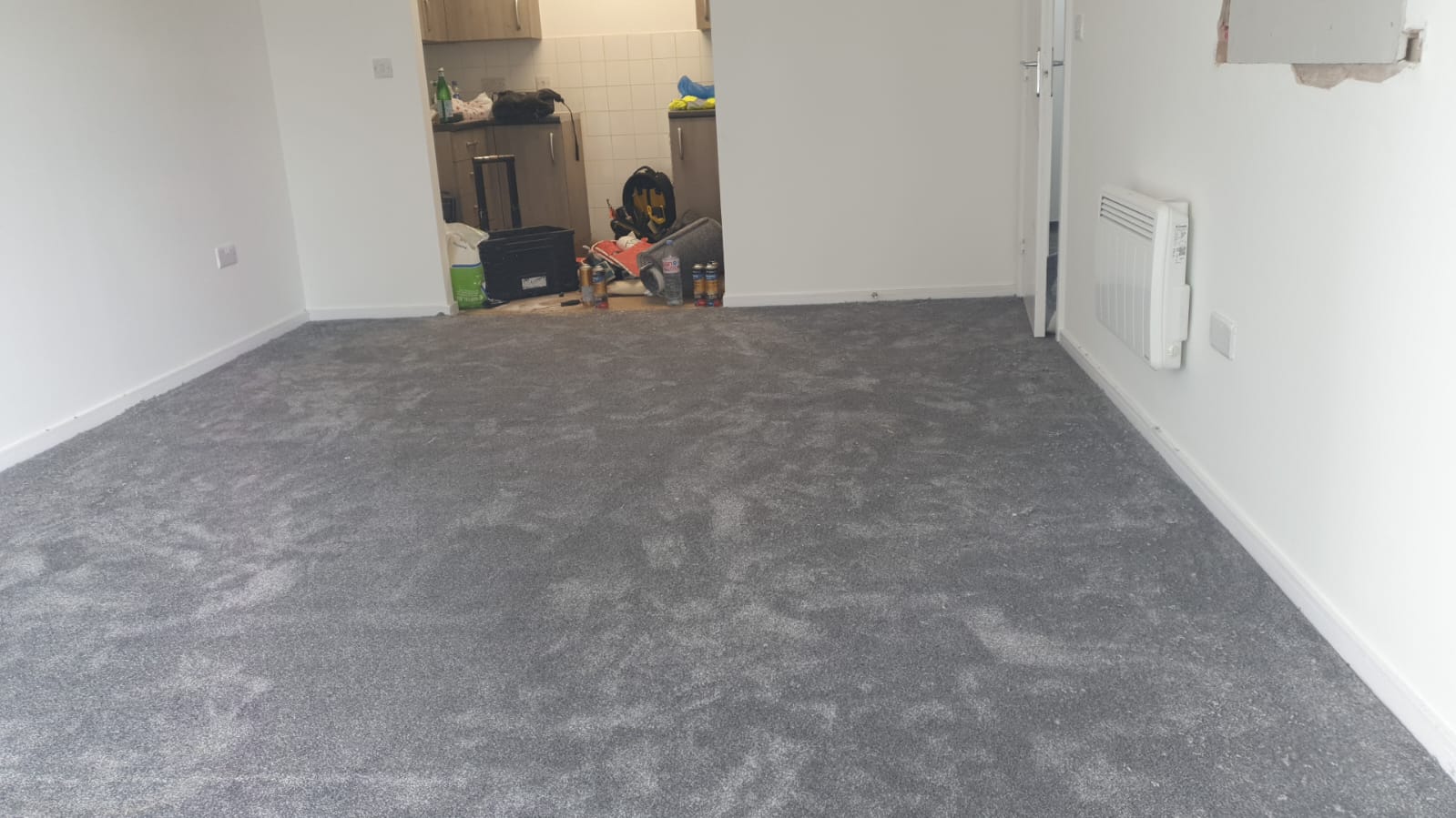 Finished hallway flooring