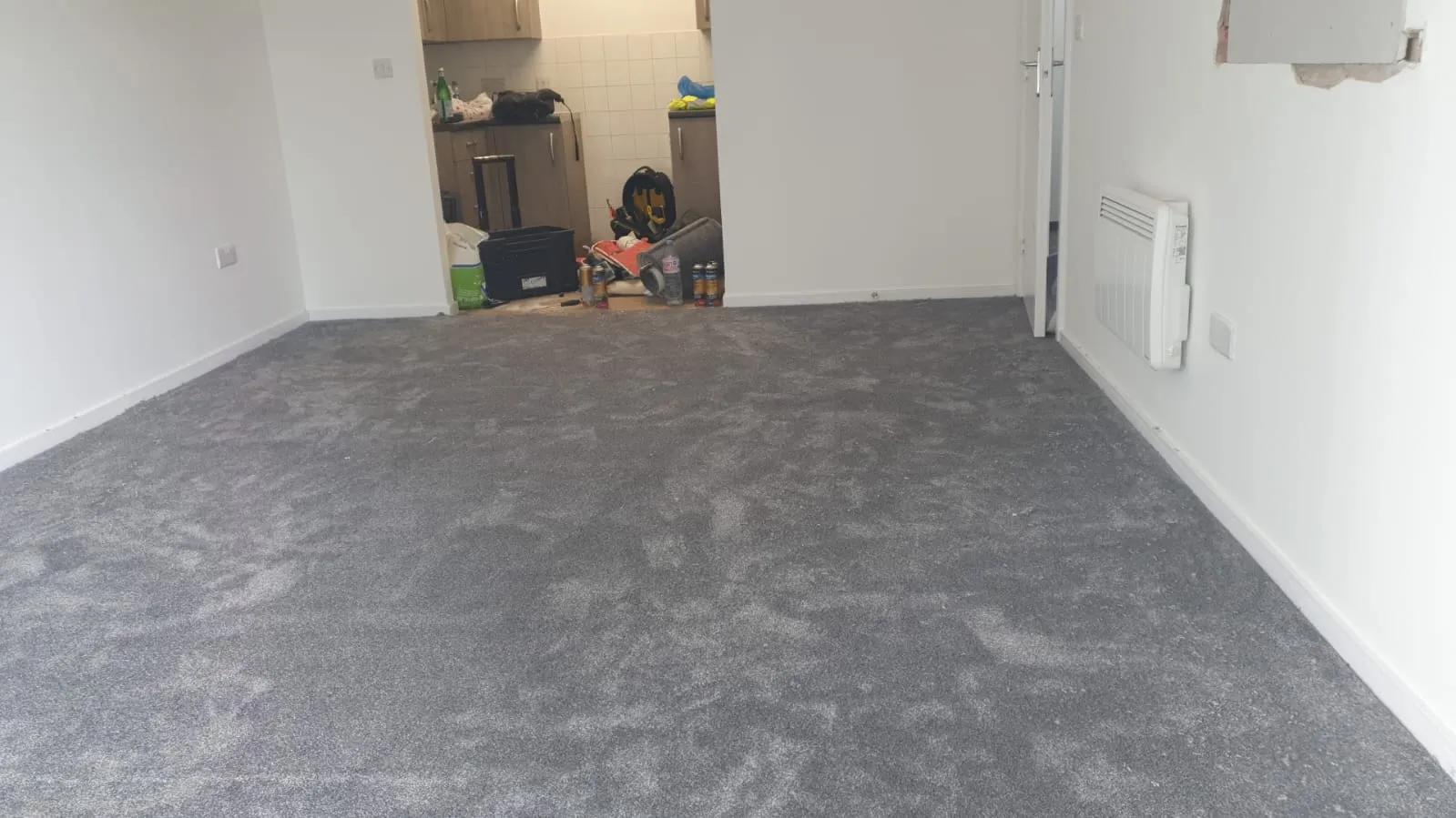 Finished hallway flooring